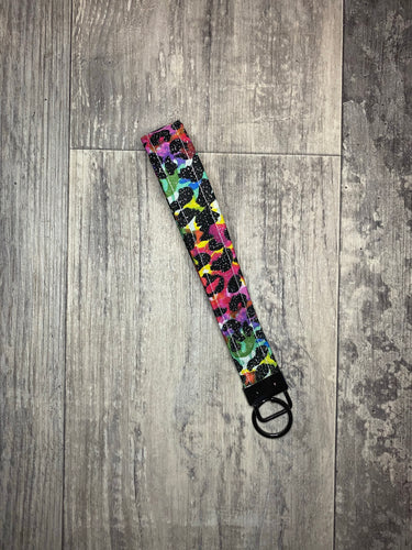 Rainbow Leopard Key Fob
