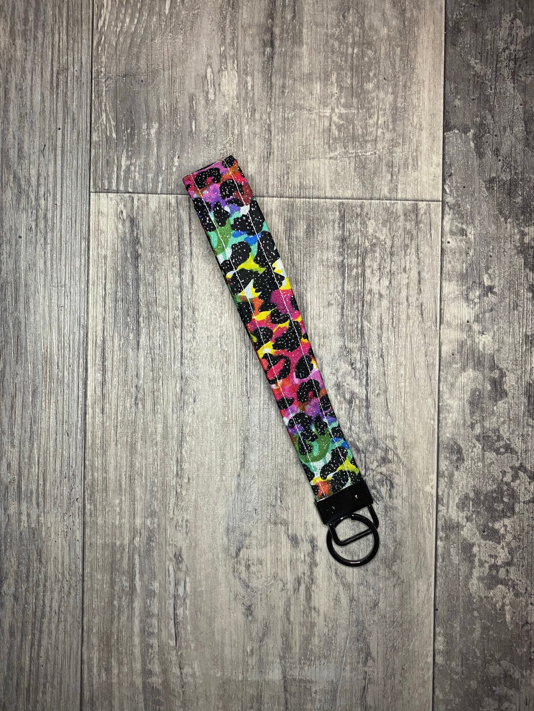 Rainbow Leopard Key Fob